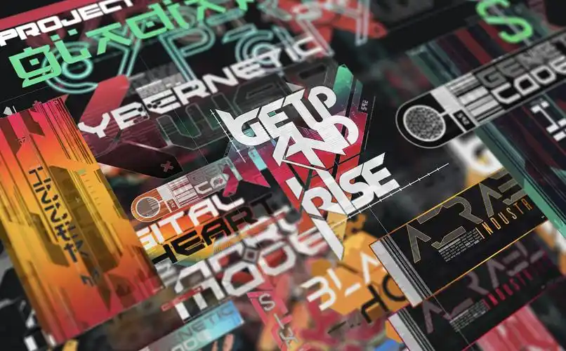 赛博朋克科技感风格元素图片素材|平面|图案|无奈你像风 - 原创作品 -