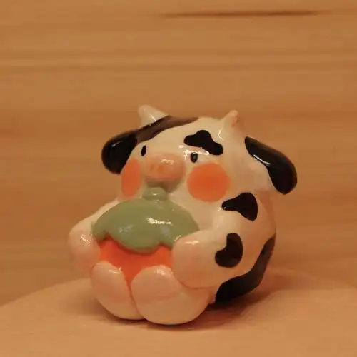 新年奶牛插画&石塑粘土摆件