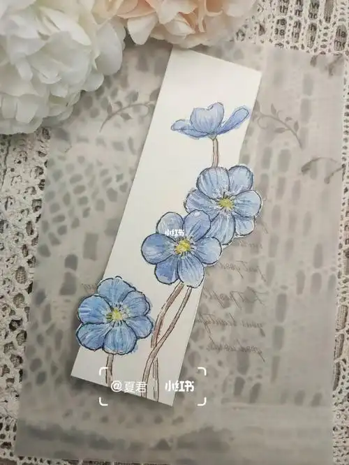 花卉手绘书签