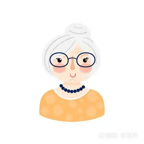 祖母卡通人物.矢量图标