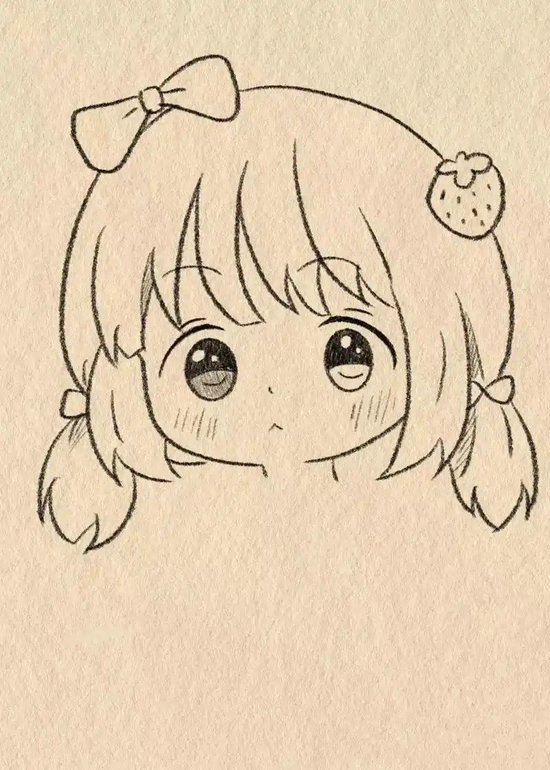 萌萌小女孩#简笔画 #卡通画 #我又来送图啦 #好图分享 # - 抖音