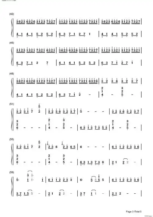 大鱼 完美演奏版 大鱼海棠 印象曲双手(钢琴谱)3