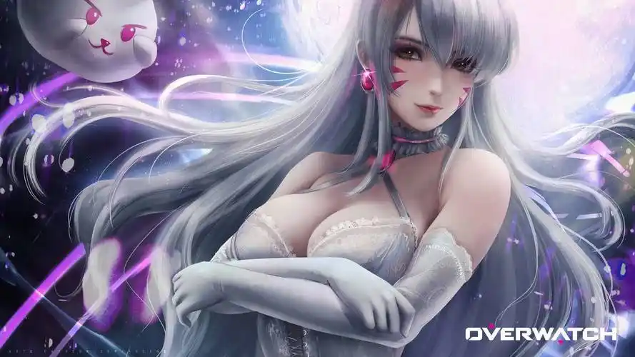 守望先锋 dva美女英雄插画 4k高清游戏壁纸