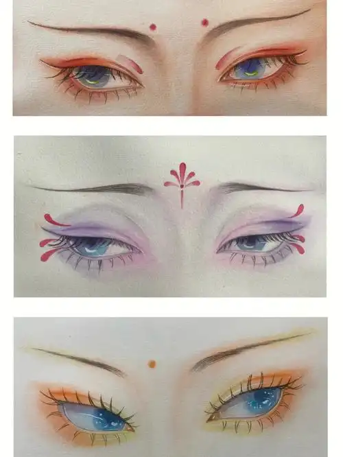 水彩插画五官眼睛