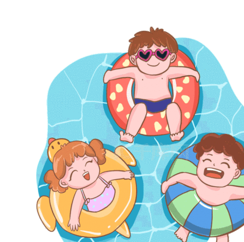 一群游泳的小孩夏天