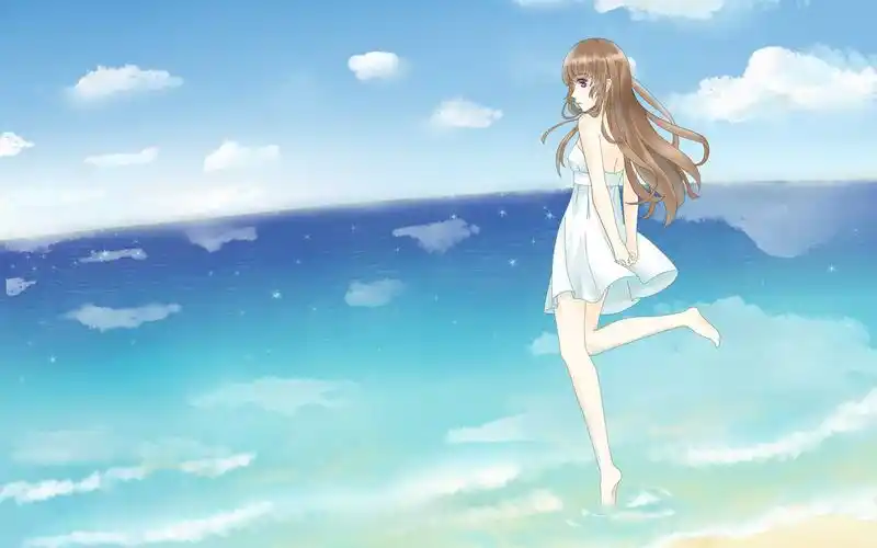 海边俏皮女生壁纸