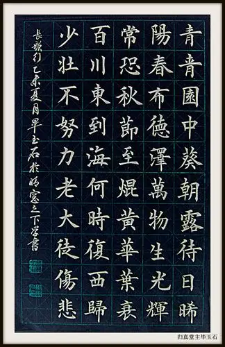 楷书:汉乐府诗《长歌行.青青园中葵》