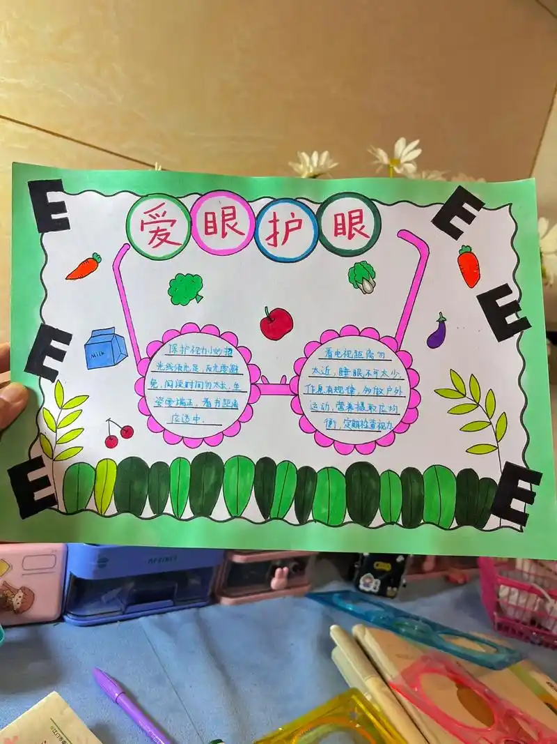 简单的爱眼护眼手抄报.简单又好看的#爱眼护眼手抄报 #护眼手 - 抖音