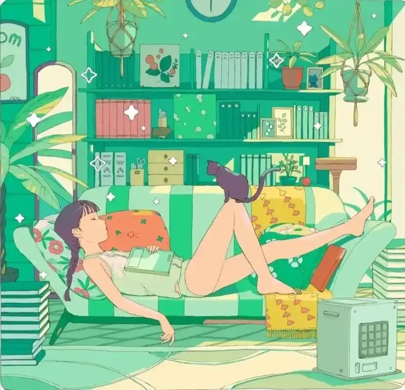 带我去远方揣着一口袋的开心满载而归. #治愈系插画 #独居女 - 抖音