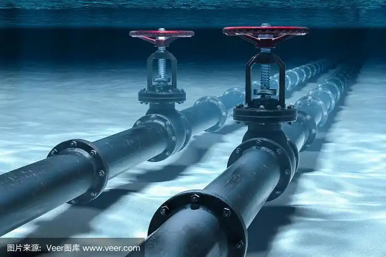 在底端,石油管道,三维图形,水下,海洋