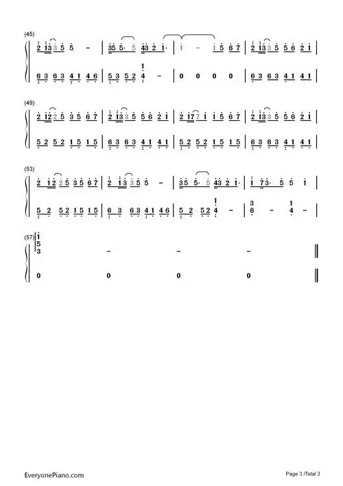 追光者-完美版双手简谱预览3