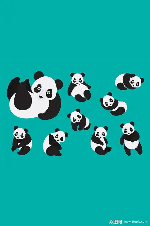 可爱熊猫矢量素材