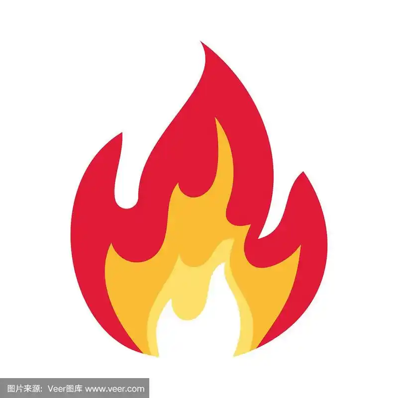 火焰图标在卡通风格.
