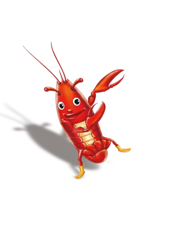 卡通手绘龙虾png元素图片