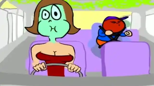 幽默动画:熊孩子车内放屁妈妈被熏晕!