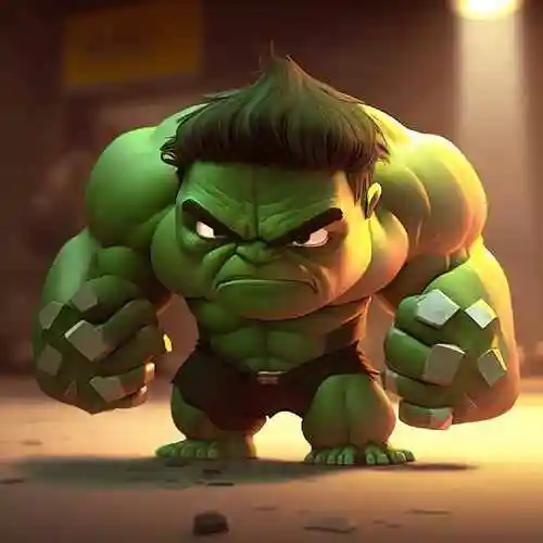 儿童小孩子版绿巨人呆萌可爱卡通头像图片,q版绿巨人萌图_2