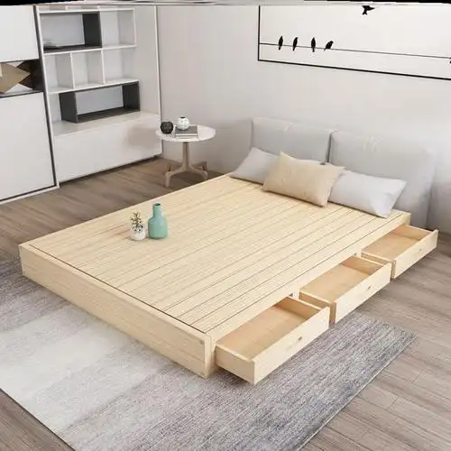 踏踏米床简约现代大气自然自然纯纯净加密透气实木床