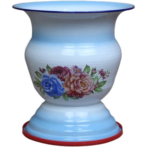 高脚搪瓷痰盂罐女尿盆家用卧室带盖防臭孕妇痰盂