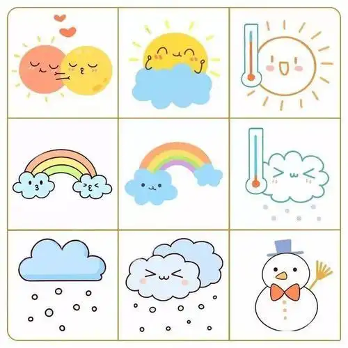 天气简笔画可爱 天气简笔画彩色 天气简笔画卡通图片 天气简笔画彩色