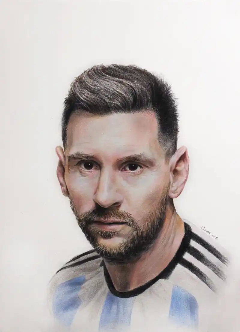 彩铅 #梅西 #绘画 #世界杯 @ - 抖音