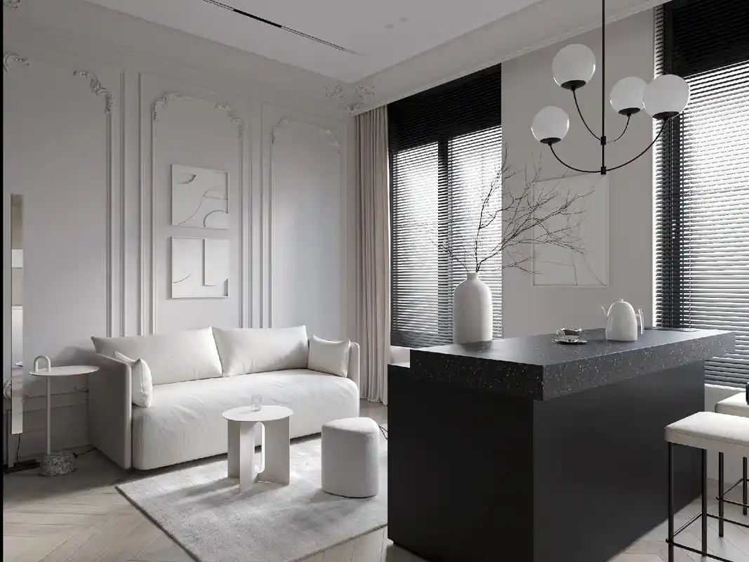 黑白灰渲染作品.#空间设计 #效果图 #家居美学 #家装 # - 抖音