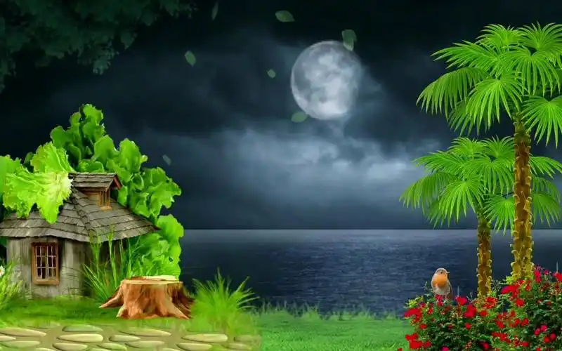 绿幕抠像高清免费视频手机剪辑背景素材鸟语花香