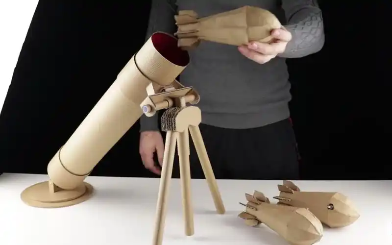 【纸模】用纸做的迫击炮模型~ 可发射!