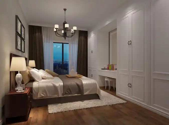 效果图135平米24万欧美风情三居室装修案例大全-上海装修设计-上海房