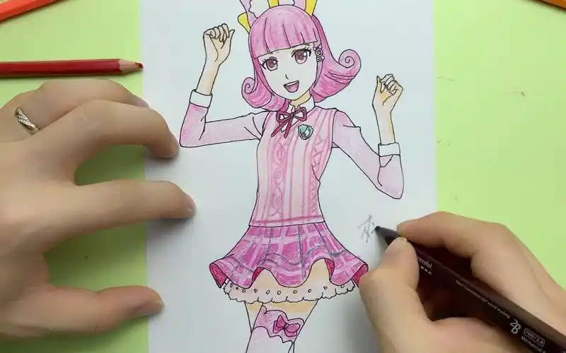 菲梦少女马卡龙桃子简笔画