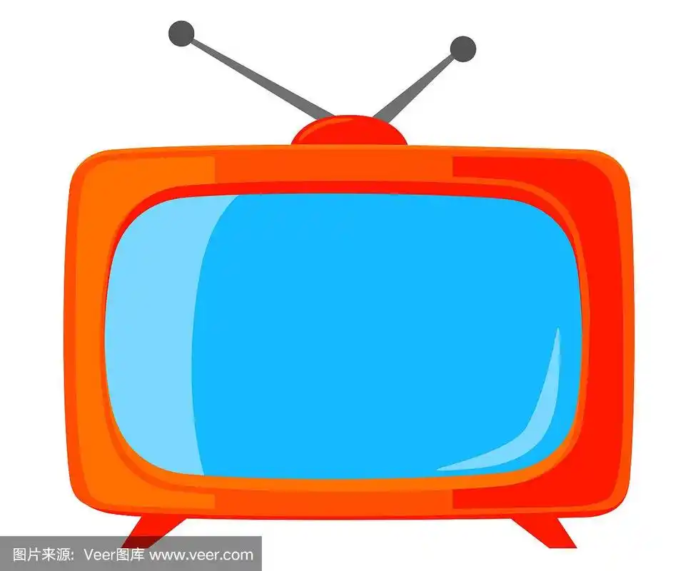 彩色卡通复古电视孤立在白色