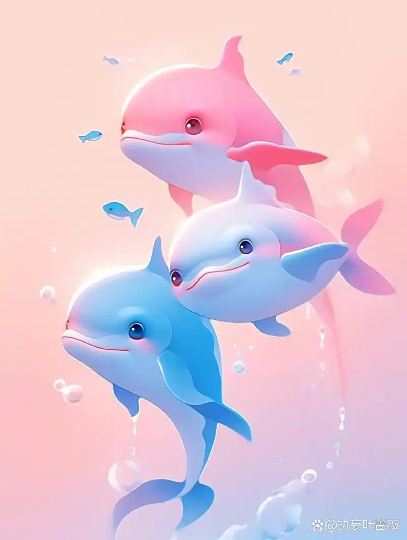 海洋的世界小海豚 一家三口的海豚,真是太可爱了!