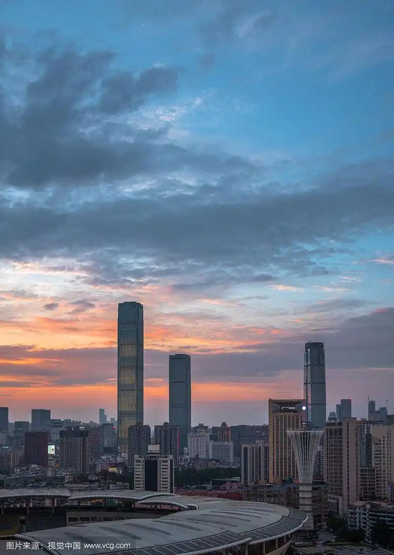 湖南省长沙市城市风光全景天际线火烧云晚霞蓝调时刻