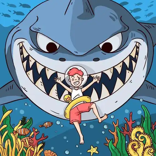 鲨鱼来啦|插画|创作习作|插画师舒琪_原创作品-站酷zcool