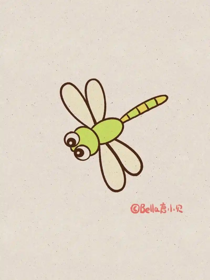 小贝简笔画-蜻蜓 蜻蜓是无脊椎动物,昆虫纲,蜻蜓目,差翅亚目昆虫的通