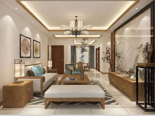 新中式与现代的结合客厅现代简约客厅设计图片赏析