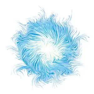 青色螺旋图形明亮的冷青色圆圈中点花卉绘制形状艺术设计.