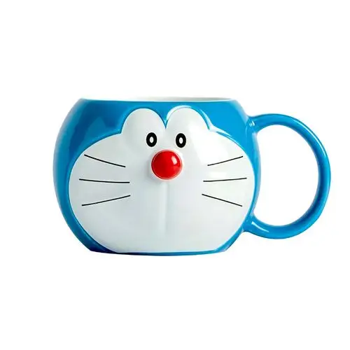 司徒末同款哆啦a梦杯子陶瓷带盖马克杯可爱卡通哆啦a梦水杯蓝胖子