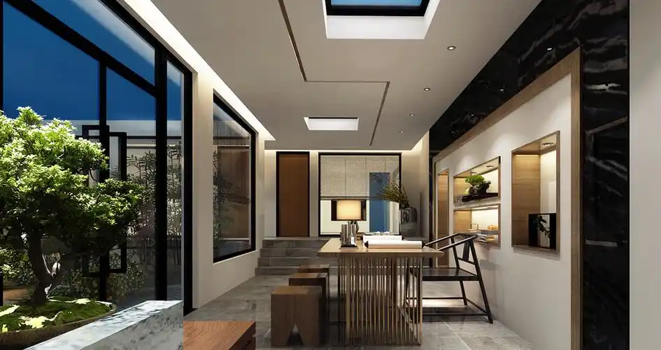 新中式禅意会所 - 中式风格一室一厅一卫装修效果图 - ***鹏设计效果