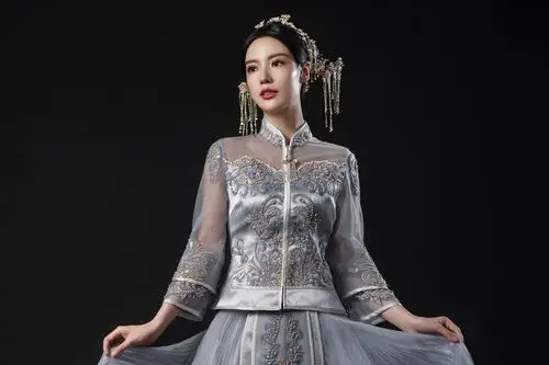 m.z bridal 成都小众中式婚纱|蓝色中式婚服