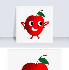 平安夜拟人苹果插画