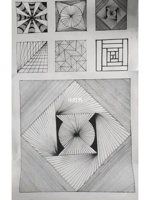 图一:点构成 图二:线构成 图三:点线面构成