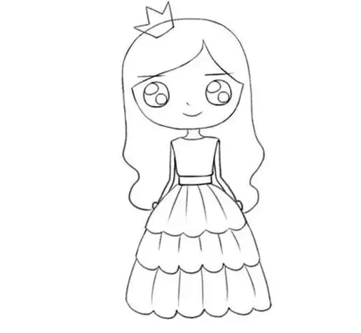 古代公主头发的简笔画