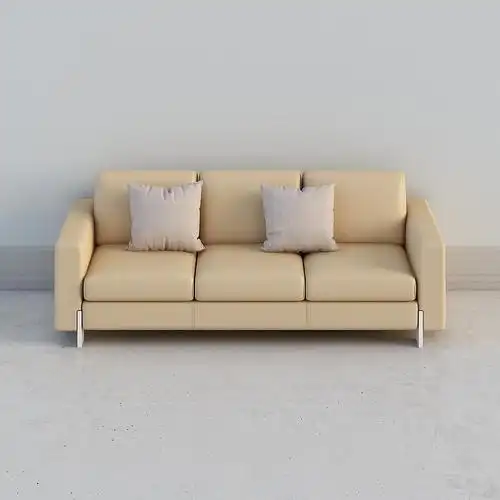 三人位沙发2275-黑胡桃色 米色