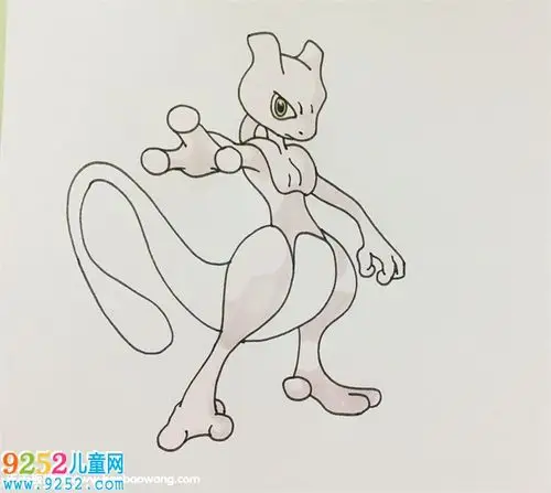 超梦怎么画精灵宝可梦简笔画