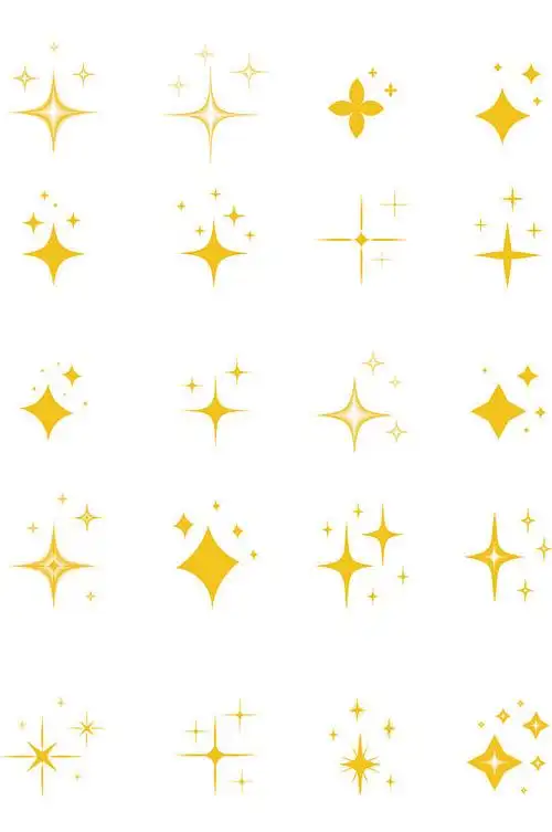 金色小星星装饰手绘卡通点缀素材免扣元素