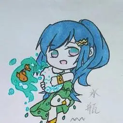 十二星座少女简笔画水瓶座卡通人物