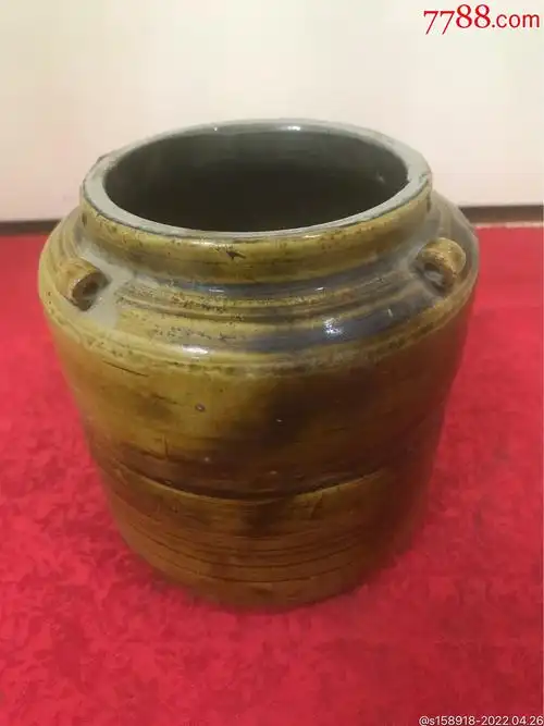 晚清民国青黄釉全品四系大罐