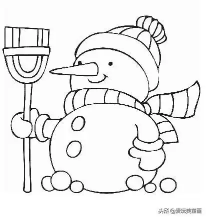 一组雪人简笔画素材幼儿园冬天环创很有用