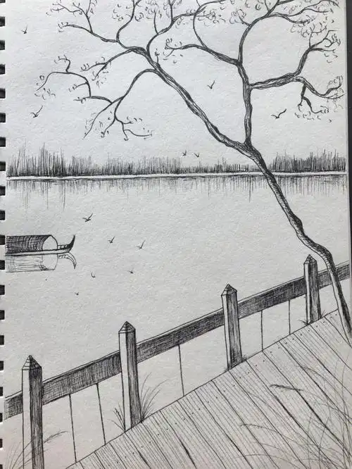 画画168天线稿速写风景篇含步骤