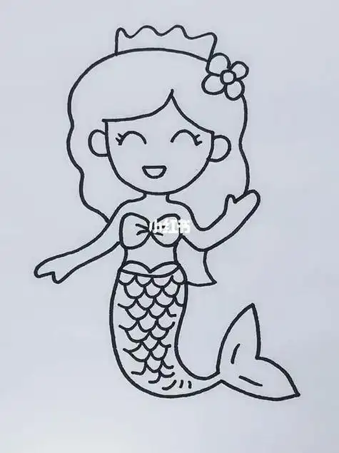 笔画画法儿童画美人鱼漂亮的美人鱼儿童简笔画步骤画法图片美人鱼公主